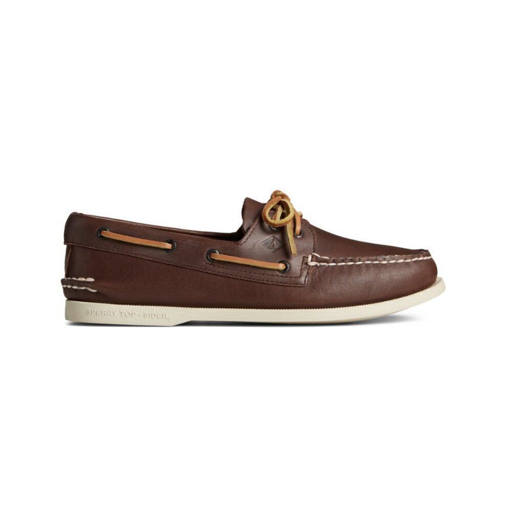 Sperry Topsider Brown Leather Smooth Boat Shoes Size 9.5
